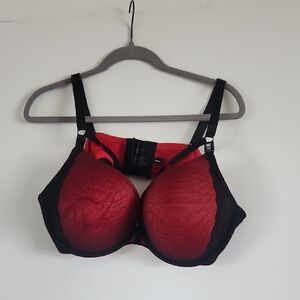 Red and Black Women's Bra